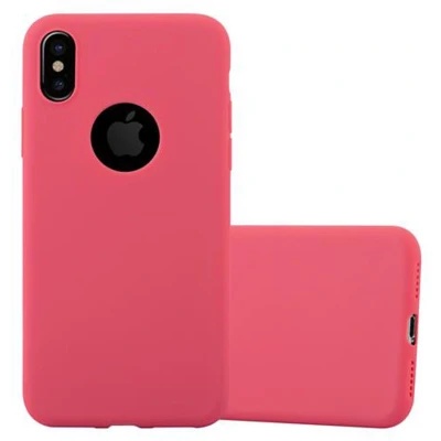 Afbeelding van Cadorabo Hoesje geschikt voor Apple iPhone X / XS in CANDY ROOD Beschermhoes gemaakt van flexibel TPU silicone Case Cover