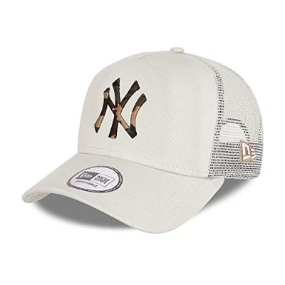 Afbeelding van New Era York Yankees Cap Trucker Kappe Camouflage Infill Basecap Mlb Baseball Beige One Size