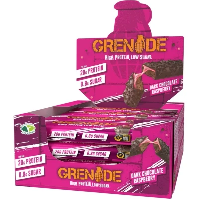 Afbeelding van Grenade Protein Bars 12repen Dark Choco Raspberry