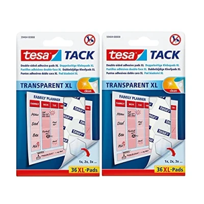 Afbeelding van tesa Tack Dubbelzijdige kleefpunten, XL, transparant, 36 stuks