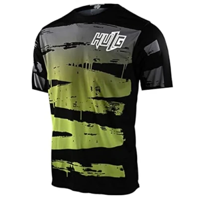 Afbeelding van MTB shirt voor heren, korte mouwen, ademend, sneldrogend, fietsen mountainbike, racefiets, multisport/fitness