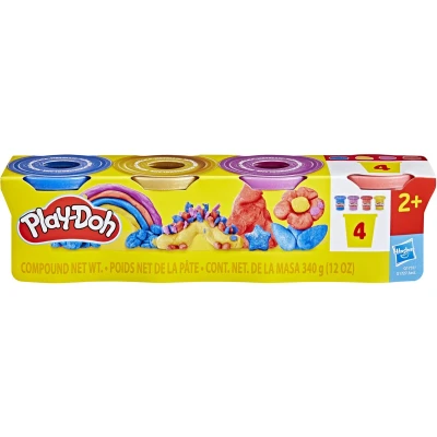 Afbeelding van Play Doh, set van 4 potjes plasticine metallic reflecties