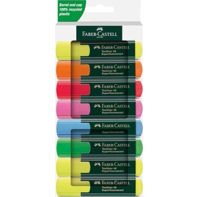 Afbeelding van Faber Castell 254848 markeerstiften, 48, neonkleuren, met duurzame wigpunt, lijnbreedte 1 tot 5 mm, navulbaar