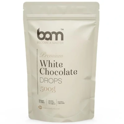 Afbeelding van BAM Premium White Chocolate Drops, Callets, chips voor Melting, Home and Pro Baking, 500 gram