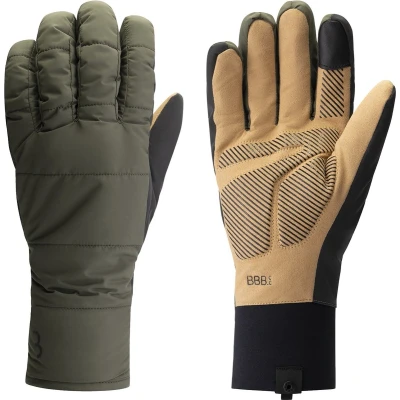 Afbeelding van BBB Cycling PufferShield Fietshandschoenen Winter Wind &amp; Waterproof Wielrenhandschoenen Heren en Dames Olijf Groen Maat S BWG 41