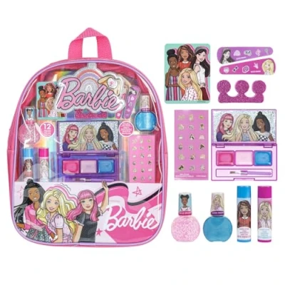 Afbeelding van Barbie: Townley Girl make uprugzakset met 12 delen, inclusief lippenbalsem, nagellak, nagelvijl, haarstrikken en andere accessoires, vanaf 3 jaar