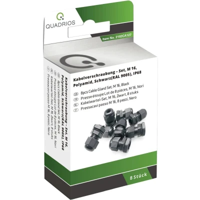 Afbeelding van Quadrios 2102CA127 Wartel assortiment M16 PA66 Zwart 1 set(s)