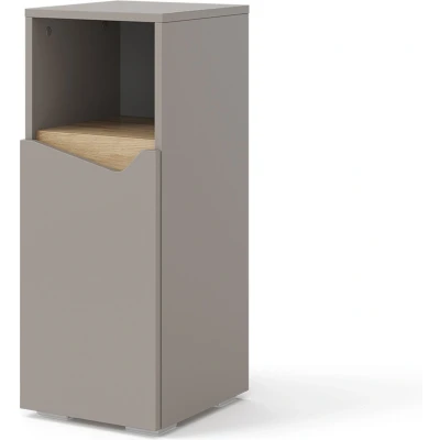 Afbeelding van Vicco Midikast Marelle, Grijs/Grijs, 30 x 74.5 cm met deur en open vak