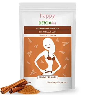 Afbeelding van Kaneel afslankende thee en infusie Happy Detox Tea 4 weken afslankuur 28 zakjes