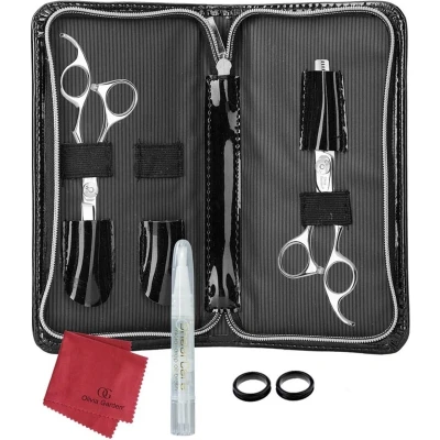 Afbeelding van Olivia Garden SilkCut Scharen Set 5.5 Inch Black Pouch