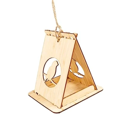 Afbeelding van Duvoplus Voersilo Vogel Tuinvogels Voederhuis Bamboe Kyoto 16x15x19cm Houtkleurig 1st