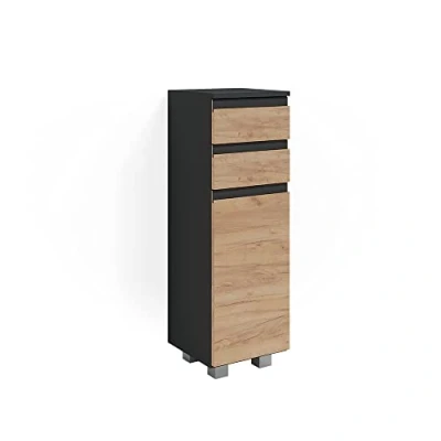 Afbeelding van Vicco Halfhoge kast J Shape, Grijs/Grijs, 30 x 95 cm