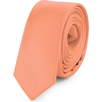 Afbeelding van Ladeheid Smal Stropdas Stropdassen voor heren Lengte: 150 cm, Breedte: 5 cm Lichtzalm LA SR SP