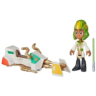 Afbeelding van Star Wars Kai Brightstar figuur en speeder bike voertuig op schaal 10 cm, kleuterspeelgoed voor meisjes jongens, vanaf 3 jaar