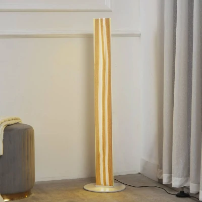 Afbeelding van LED vloerlamp Silja, 101 cm, hout, hars, 250lm
