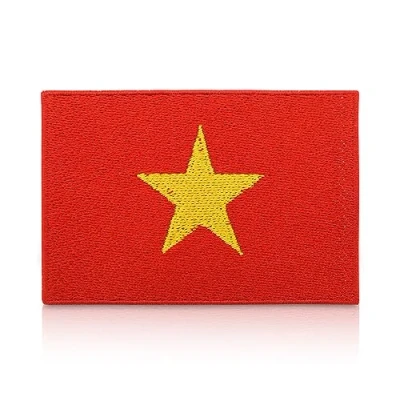 Afbeelding van Vlag van Vietnam patch om op te strijken, 7,5 x 5 cm, Vietnamese vlag, opstrijkbare