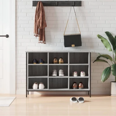Afbeelding van Schoenenkast 100x35x70 cm bewerkt hout grijs sonoma eikenkleur