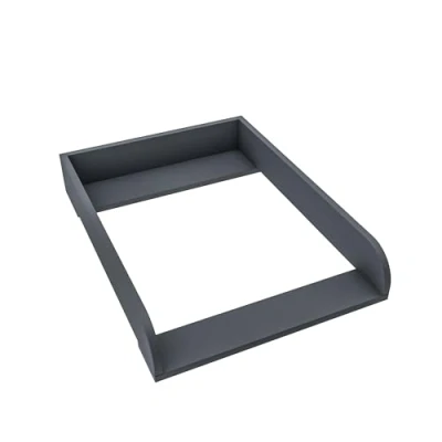 Afbeelding van regalik IKEA Hemnes luieronderlegger, verlenging voor commode 50 cm, afneembaar, luierblad met afgeronde fronten, grafiet, ABS materiaal, 2 mm, 72 cm x 54