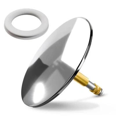 Afbeelding van Minismus Afvoerplug Badstop met extra Ring ⌀72 mm Universele Afvoerstop Bad Stelschroef Badmontageonderdelen Badkamer &amp; Sanitair