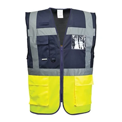 Afbeelding van Portwest Paris C276YNRXL Executive vest, geel/marineblauw, maat XL