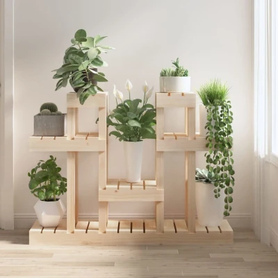 Afbeelding van vidaXL Plantenstandaard 104,5x25x77,5 cm massief grenenhout