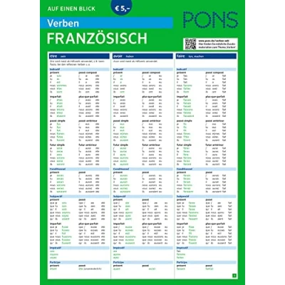 Afbeelding van PONS Verben auf einen Blick Französisch