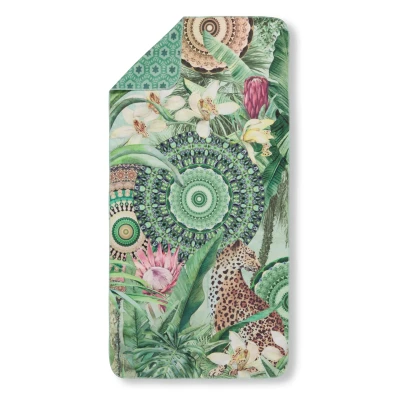 Afbeelding van HIP Sporthanddoek &quot;tropische print en mandala&#039;s&quot; Groen (50x100 cm) Microvezel