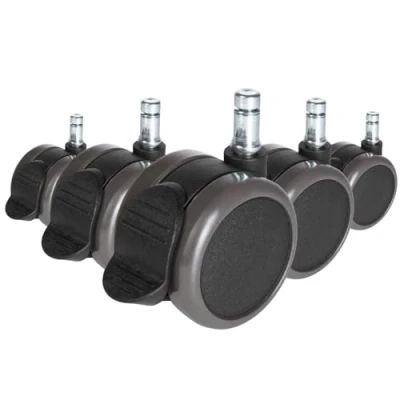 Afbeelding van Bureaustoel Wiel Zwart 5x Rolo Stop 10mm/65mm