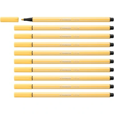 Afbeelding van Stabilo Viltstift pen 68/23 m lichtgeel 1 stuk 10 stuks