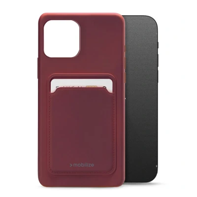 Afbeelding van Mobilize Rubber Gelly Card Case Apple iPhone 12/12 Pro Matt Bordeaux