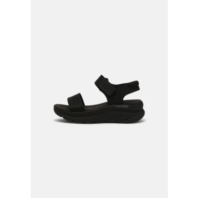 Afbeelding van Skechers Sport D&#039;LUX Walker Sandalen met plateauzool, Dames, Maat: 39, Black Textiel