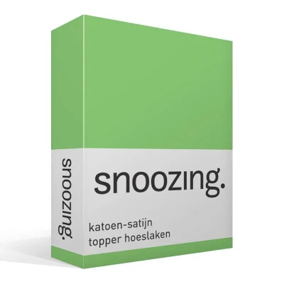 Afbeelding van Snoozing Katoen satijn Topper Hoeslaken Tweepersoons 140x220 cm Lime