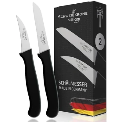 Afbeelding van Schwertkrone Set van 2 premium kantoormessen, roestvrij staal, 7,5 cm, comfortabele handgreep voor groenten en fruit