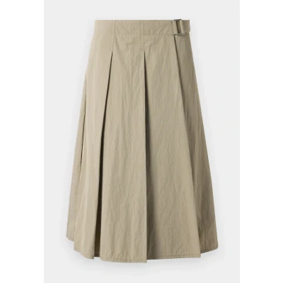 Afbeelding van Max &amp; Co dames Fulcro midi wikkelrok met steekzakken in de kleur Khaki, maat: 40