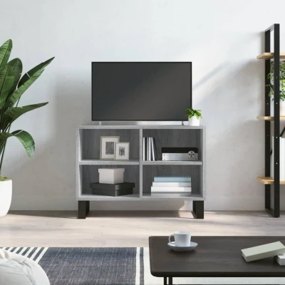 Afbeelding van Tv meubel 69,5x30x50 cm bewerkt hout grijs sonoma eikenkleurig