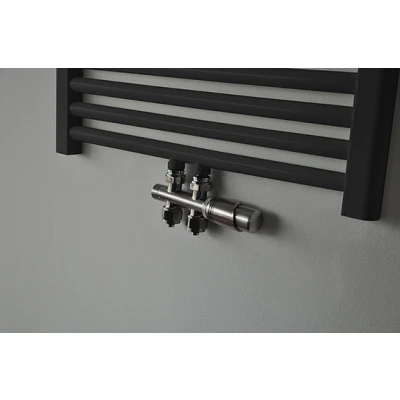 Afbeelding van Riko set thermostatisch onderblok recht geborsteld staal