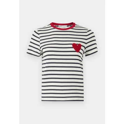 Afbeelding van Only T shirt Onlheart Life S/s Tee Jrs Noos 15318959 Cloud Dancer/night Sky Dames Maat XS
