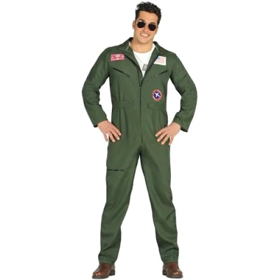 Image de Déguisement Pilote Avion De Chasse Usa Homme L Vert 80803 Fiestas Guirca