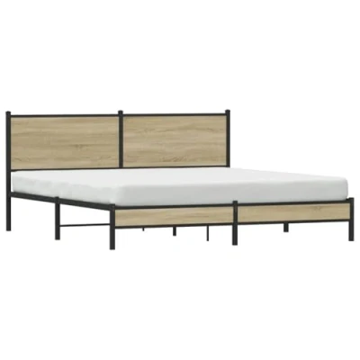 Afbeelding van vidaXL Bedframe zonder matras metaal sonoma eikenkleurig 180x200 cm