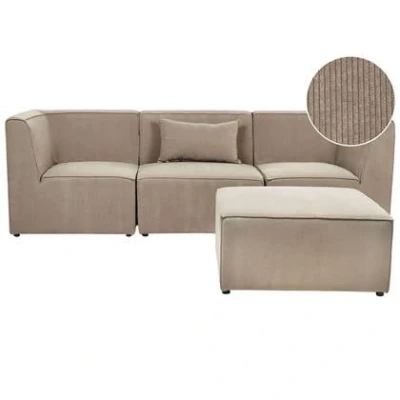 Afbeelding van Beliani LEMVIG Driezitsbank Taupe Universeel Corduroy