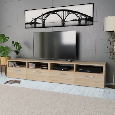 Afbeelding van Tv kasten 95x35x36 cm spaanplaat eikenkleurig 2 st