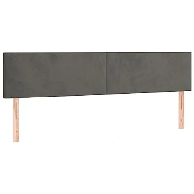 Afbeelding van vidaXL Hoofdbord, hoofdeinde, bekleed voor bed, frame, slaapkamer, bedaccessoires, donkergrijs, 80 x 5 78 88 cm (2 stuks)