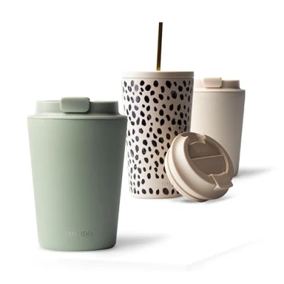 Afbeelding van Thermosbeker 350 ml, 470 ml en 700 dichte koffiemok om mee te nemen, van roestvrij staal, dubbelwandig geïsoleerd, lekvrij Coffee to go beker warm houden voor koffie &amp; thee (Desert Sage, ml)