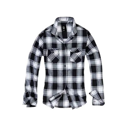 Afbeelding van Brandit Flanell Overhemdblouse, Dames, Maat: 3XL, White black