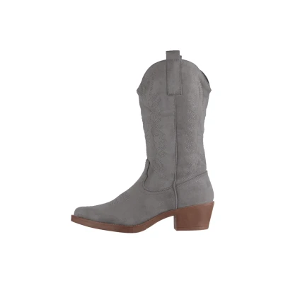 Afbeelding van Elara Cowboy/Bikerlaarzen, Dames, Maat: 39, Grau Kunststof