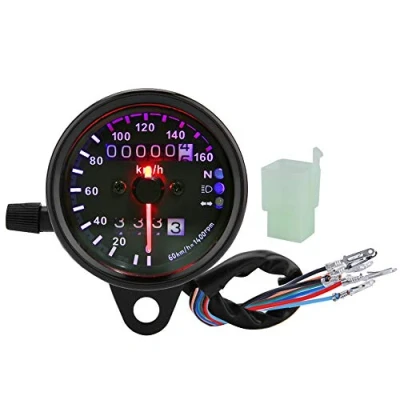 Afbeelding van Motorfiets snelheidsmeter, dubbele toerenteller, universeel, voor motorfiets, led achtergrondverlichting, snelheidsmeterindicatoren