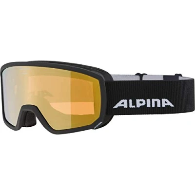 Afbeelding van ALPINA SCARABEO S Q LITE Skibril OTG spiegeleffect met 100% uv bescherming voor volwassenen, zwart, één maat