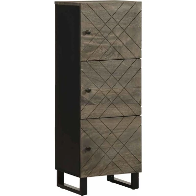 Afbeelding van vidaXL Hoge kast 40x33x110 cm massief mangohout zwart