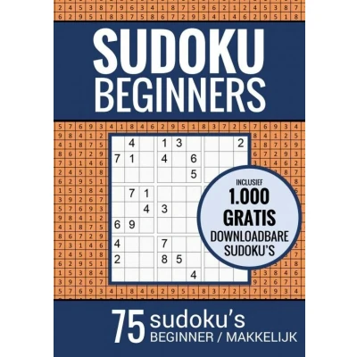 Afbeelding van Sudoku Makkelijk Puzzelboek voor Beginners: 75 Makkelijke Puzzels Volwassenen en Ouderen