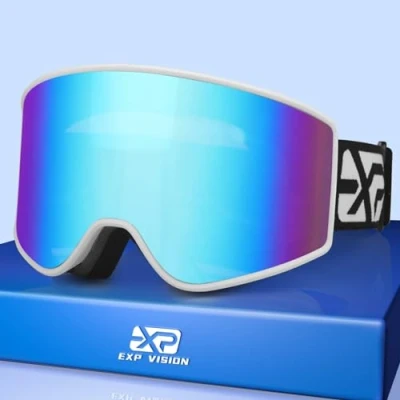 Afbeelding van EXP VISION Skibril, snowboardbril, voor brildragers, mannen, vrouwen, volwassenen, sneeuwbril, anti condens, uv bescherming, helmcompatibel